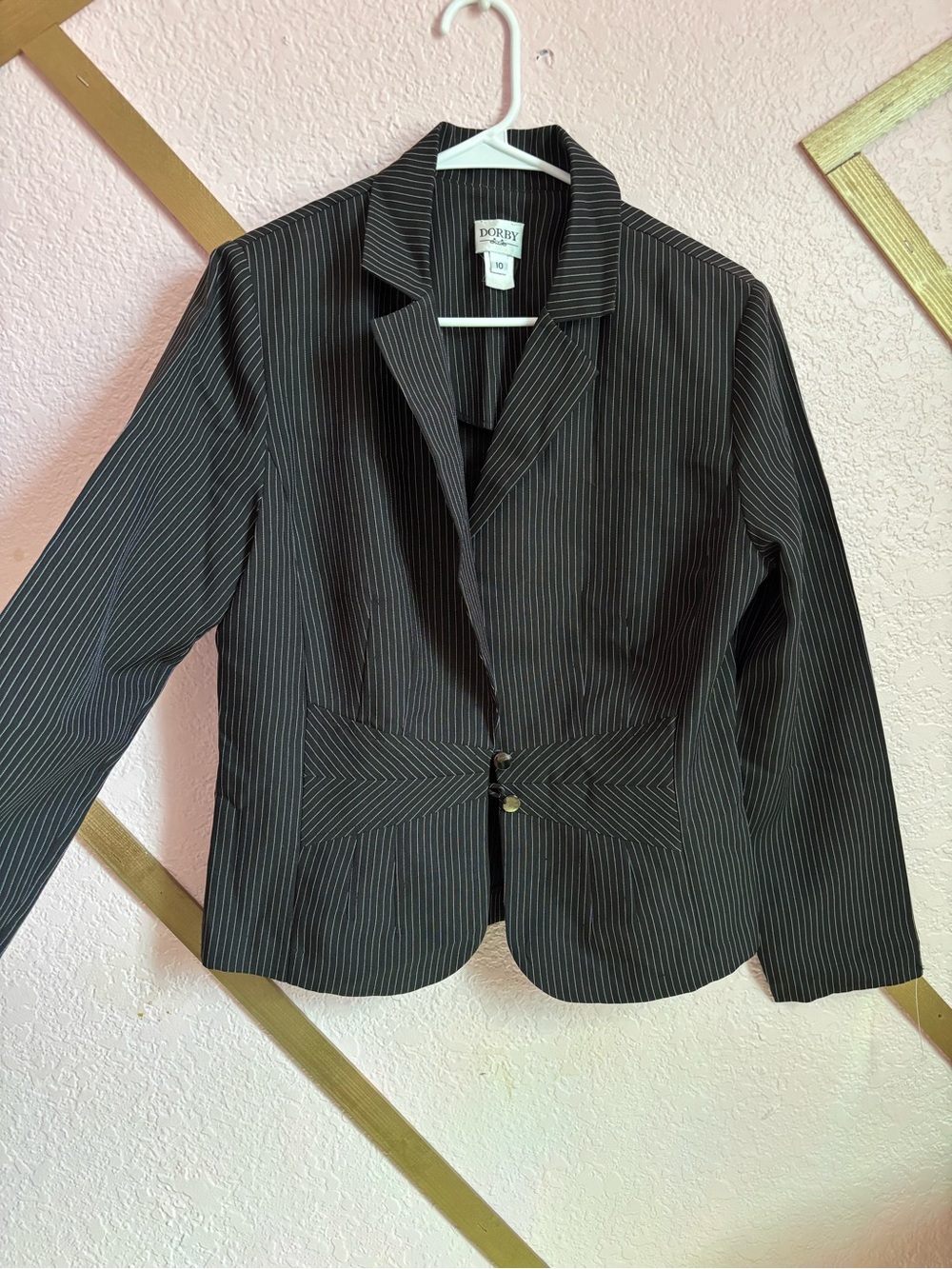 Dorby Black Pinstripe Women's Tailored Blazer